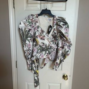 Floral Puff Long Sleeve Blouse
